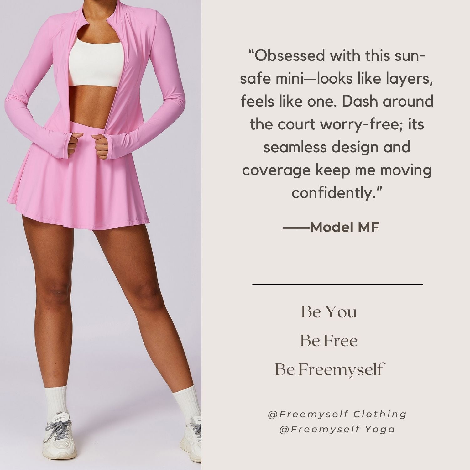 Freemyself Ice-Cool UV-Protective High-Waisted Yoga Skirt (Two-Piece Style) Tennis Sports Fitness Quick-Dry Sun Protection Skirt