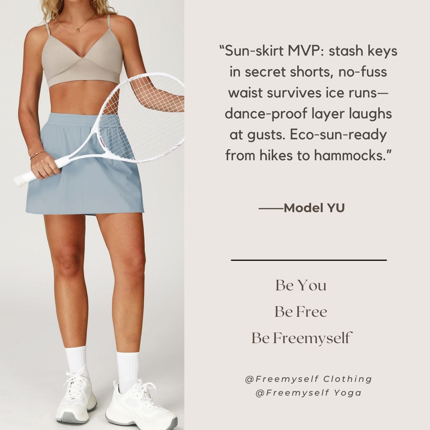 Freemyself Cooling Sunscreen Skirt UV Protection Sports Tennis Skirt Anti-Exposure Lining Breathable Short Skirt