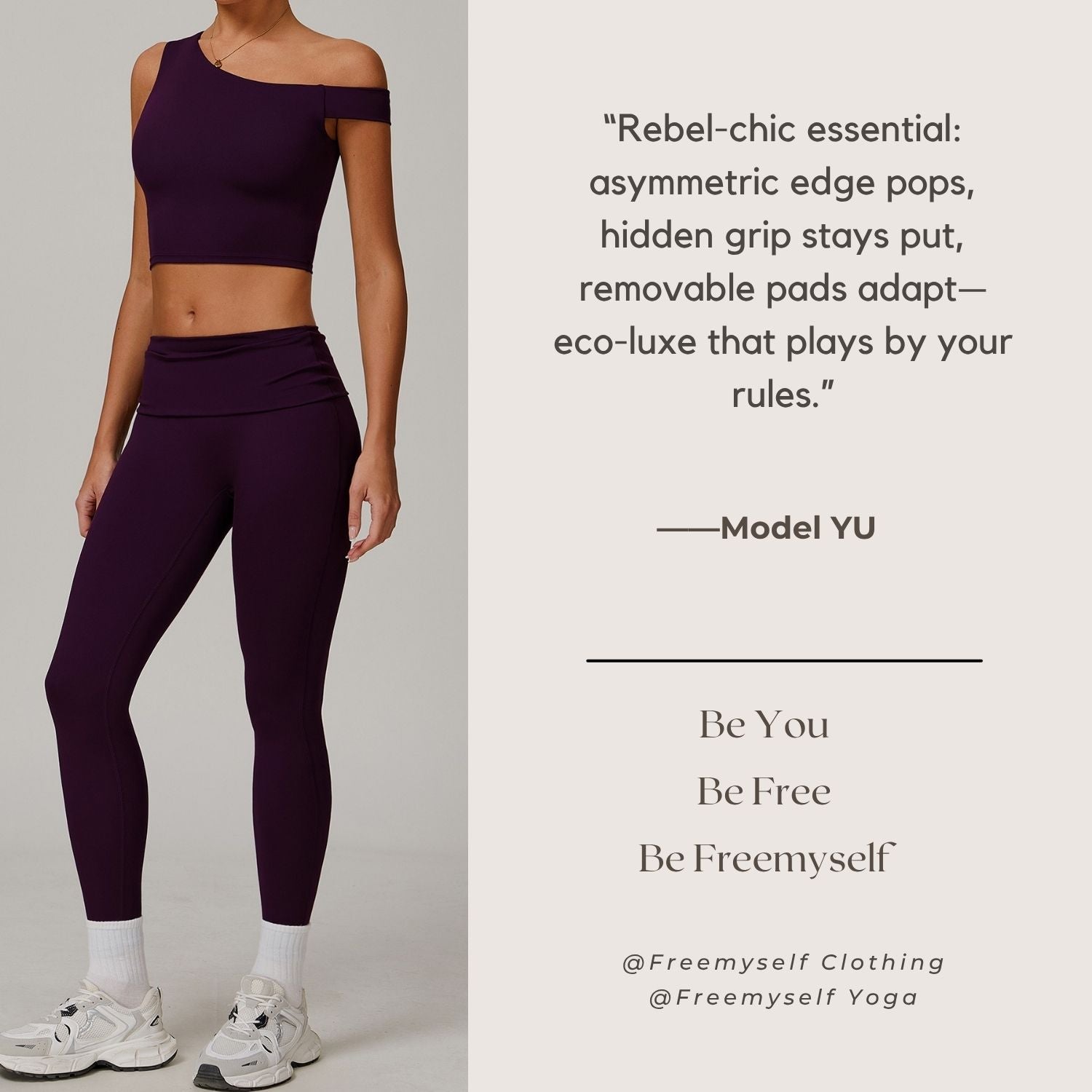 Freemyself recycled Asymmetric Yoga Tank - Women's Single-Shoulder Workout Top | Street-Ready Running & Gym