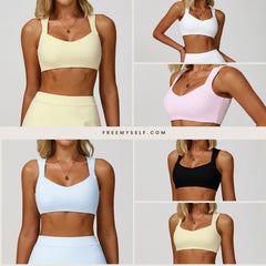 Naked-Feel Yoga Bra for Women - Fitness Running Double-Strap Underwear with Open-Back Design