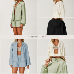 Freemyself Cooling Sunscreen Set UV Protection Quick-Dry Breathable Sunscreen Shirt Running Sports Set