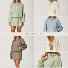 Freemyself Cooling Sunscreen Set UV Protection Quick-Dry Breathable Sunscreen Shirt Running Sports Set