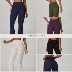 Freemyself Cloud-Sensitive Athletic Pants High-Waisted, Butt-Lifting, Wide-Leg, Outerwear Bell-Bottom Running Pants Casual Bell-Bottom Athletic Pants