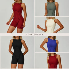 Freemyself Brushed Fleece One-Piece Yoga Suit Fashionable Backless Design with Sculpted Silhouette Women's Running & Fitness Wear