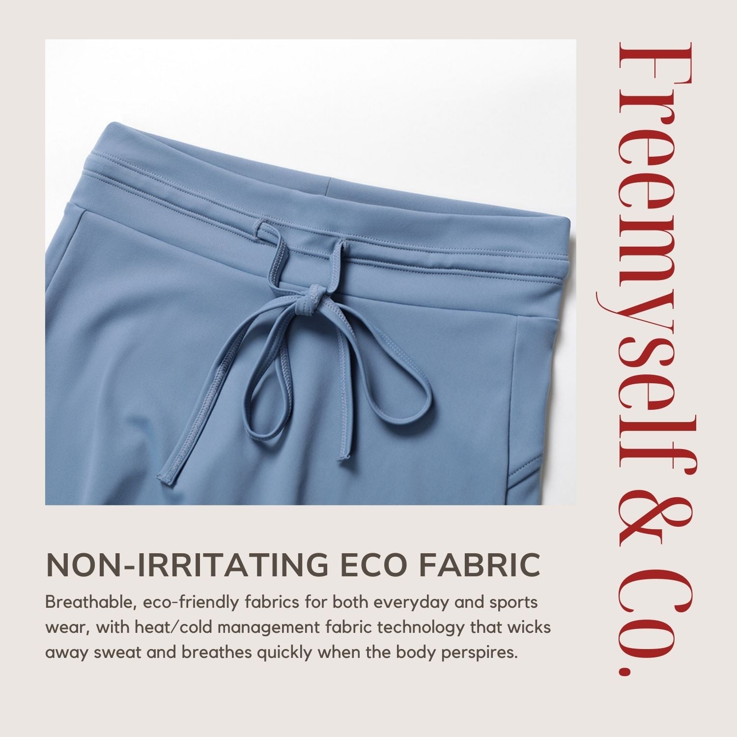 Freemyself UV-Protective Athletic Bell-Bottom Pants High-Waisted Drawstring Design Slightly Flared Fit UV Protection Breathable Cool-Feel Long Pants