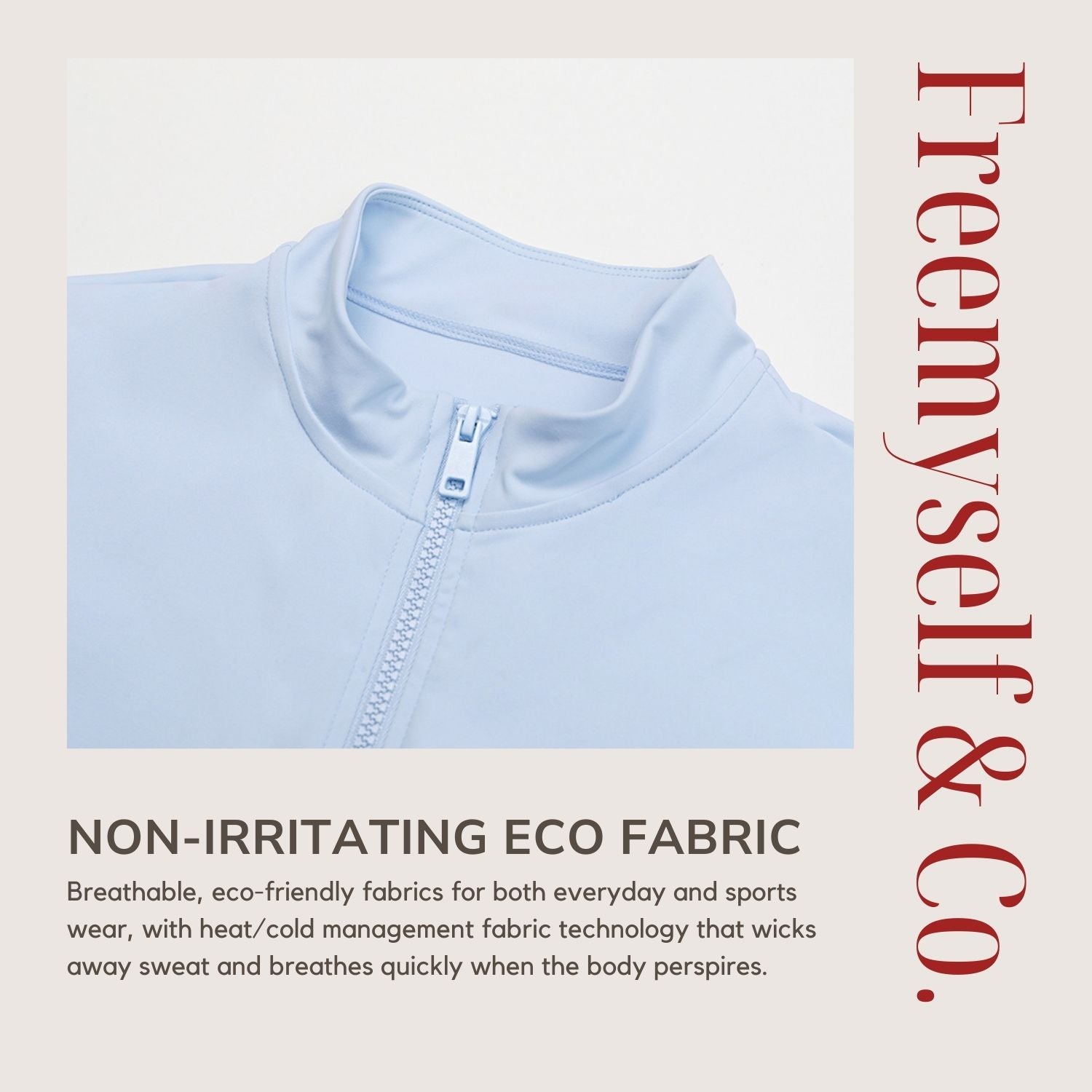 Freemyself UV Protection Yoga Jacket Quick-Dry Breathable Zipper Long-Sleeve Top Sports Running Cool-Touch Jacket