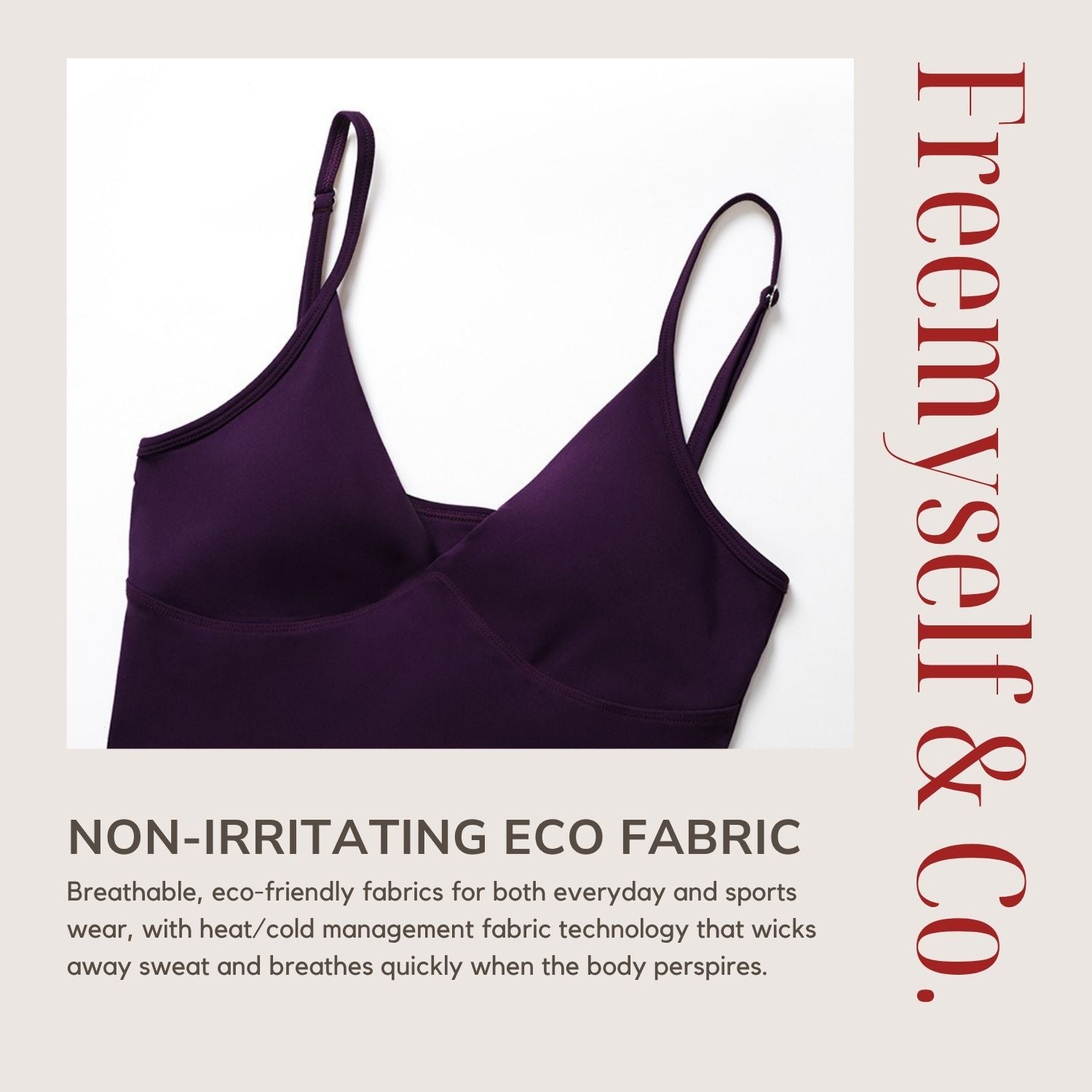 Freemyself recycled Yoga Tank - Women's Built-in Bra Cami with Everyday Versatility | Quick-Dry for Running & Gym
